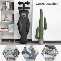 HOMCOM Banco de Abdominais Dobrável com Altura Ajustável 4 Ângulos Suporte para Pernas Ergonómico 44,5x143x84-92 cm Preto(m-6)