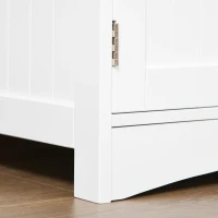 Kleankin Armário para Banheiro com 3 Prateleiras Gaveta e 2 Portas Móvel de Armazenamento para Cozinha, Sala de estar Dormitório 60x33x122,5cm Branco(m-9)