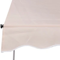 Outsunny Toldo Manual Retrátil 200x150 cm com Manivela de Alumínio Ângulo Ajustável Proteção Solar para Varanda Jardim Pátio Branco(m-8)