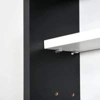 HOMCOM Vitrine de Parede de Madeira com Prateleiras Ajustáveis e 2 Portas Corredeiras de Vidro para Coleções Perfumes Bonecos de Decoração 80x9,5x60cm Preto(m-9)