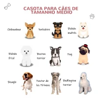 PawHut Casota para Cães com Porta Removível Base Elevada 3 Respiradouros e Janela para Interior e Exterior 72x87x75cm Cinza e Vermelho(m-7)
