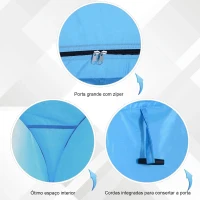 Outsunny Tenda de Duche para Campismo Dobrável Pop UP Tenda de Privacidade com proteção UV e Tecido Impermeável 100x100x185cm Azul(m-5)