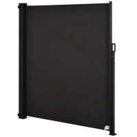 Outsunny Toldo Lateral Retrátil de Exterior 350x180cm Toldo de Privacidade Extensível com Proteção Solar para Jardim Balcão Cinza Escuro(m-10)