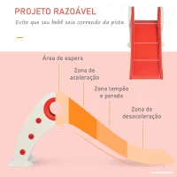 HOMCOM Escorrega infantil para crianças acima de 3 anos dobrável com escada e rampa 120x50x56 cm Vermelho(m-5)