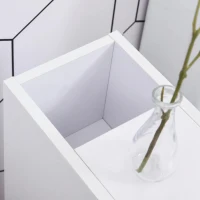 Kleankin Armário de Casa de Banho Móvel Auxiliar para Espaço Reduzido com Rodas Prateleiras Abertas Armário e Gaveta 18x30x68,5cm Branco(m-9)