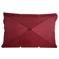 Outsunny Chapéu de Sol Retangular de Jardim 198x130x240cm Chapéu de Sol de Alumínio com Função de Inclinação para Terraço Pátio Exterior Vinho(m-9)