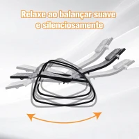 Outsunny Espreguiçadeira de balanço com encosto e apoio para pés Ajustável 69x64x108 cm cinza(m-7)