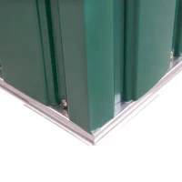 Outsunny Abrigo de Jardim 213x130x185cm Abrigo de Jardim Metálico de Exterior com 2 Portas Deslizantes e 4 Janelas Verde(m-10)