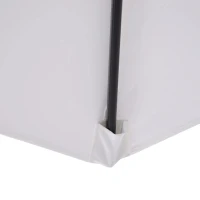 Outsunny Chapéu de Sol de Jardim Ø295x250cm com Manivela Chapéu de Sol Exterior com Mecanismo de Inclinação e Mastro Desmontável de Metal para Terraço Piscina Pátio Branco(m-10)