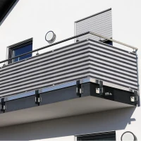 Outsunny 2 Peças de Revestimento de Varanda 500x90cm Tela de proteção de privacidade HDPE Cinza e Branco(m-2)