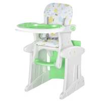 HOMCOM Cadeira para bebês acima de 6 meses 3 posições ajustáveis Acolchoado 57x59x105 cm Verde(m-1)
