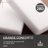 HOMCOM Apoio para os pés Otomano Giratório Banco Puff Redondo Estofado em Couro Sintético de Estilo Moderno para Dormitório Entrada Sala de Estar Ø45,5x44,5cm Branco(m-7)