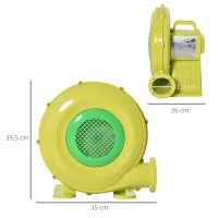 Outsunny Insuflador Elétrico de 450W para Castelo Inflável Ventilador de Ar Industrial para Brinquedos Infláveis 35x26x33,5cm Amarelo e Verde(m-3)