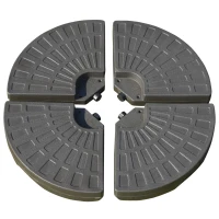 Outsunny Base para Chapéu de Sol em 4 Partes Recarregável com Areia ou Água Desmontável para Jardim Pátio Ar Livre 100x100x10,5cm Marrom(m-1)