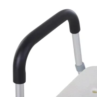 HOMCOM Cadeira para Duche Antiderrapante com Altura Ajustável em 6 Níveis Apoio para os Braços e Encosto 51,5x51,5x71-84 cm Branco(m-7)