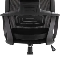Vinsetto Cadeira de escritório ergonômica Cadeira de mesa inclinável ajustável em altura com encosto de braço Encosto de cabeça 5 rodas Suporta até 120 kg 64x58x116-126 cm Preto(m-13)