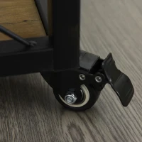 HOMCOM Carrinho de cozinha multifuncional com 3 prateleiras 77x44,5x91 cm Madeira rústica(m-10)