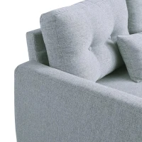 HOMCOM Sofá de 2 lugares Poltrona de dois lugares para sala de estar com almofadas e assento acolchoado fronha lavável 140x78x83 cm cinza claro(m-8)