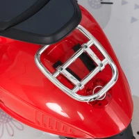 HOMCOM Mota Elétrica Vespa com Faróis Música 2 Rodas Auxiliares para Crianças acima de 3 Anos 108x49x75 cm Vermelha(m-11)