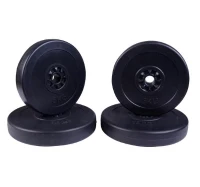 HOMCOM Conjunto de 4 discos de peso de 5 kg e 10 kg com orifício de Ø25 mm preto(m-8)