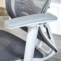 Vinsetto Cadeira de Escritório Giratória com Altura Ajustável Apoio para os Braços Apoio para a Cabeça e Suporte Lombar Reguláveis Encosto Alto 67x65x120-128cm Cinza(m-11)