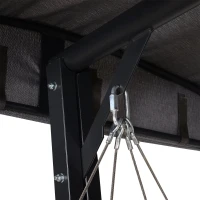 Outsunny Baloiço de Jardim de 3 Lugares com Toldo Ajustável Baloiço de Exterior com Toldo Almofadas para Jardim Terraço Carga Máxima 270kg 200x115x168cm Cinza(m-9)