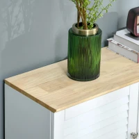 HOMCOM Aparador de 2 Portas Desenho de Persiana com Prateleira Ajustável Armário Auxiliar de Armazenamento Moderno para Sala de Estar Dormitório 80x30x78,5cm Branco(m-7)