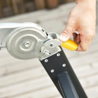 DURHAND Escada multiuso dobrável 5 em 1 com 2 placas de alumínio 70x61x11 cm Preto(m-11)