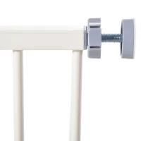 PawHut Barreira de Segurança para Animais de Estimação Cães com Extensão de 17,5 cm Sistema de Fechamento Automático 74-97,5x76,2 cm Branco(m-9)