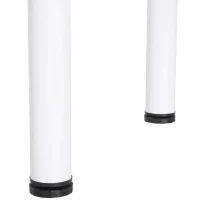 HOMCOM Mesa de Cozinha Retangular com Pés de Aço e Almofadas Ajustáveis 120x60x76cm Branco(m-9)
