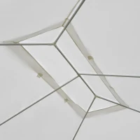 Outsunny Tenda de Jardim 395x295 cm com Redes Mosquiteiras Duplo Teto e Portas com Zíper para Exterior Branco e Preto(m-8)