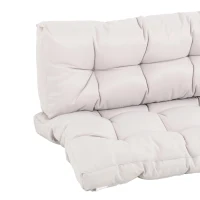 Outsunny Almofada de palete com encosto  Almofada para banco  rede balanço interna externo  120x80x12 cm creme(m-4)