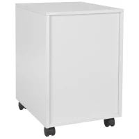 HOMCOM Bloco de Gavetas para Escritório Móvel de Escritório Bloco de Gavetas com 3 Gavetas e 4 Rodas 40x50x57,5 cm Madeira e Branco(m-9)