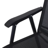 Outsunny Conjunto de 2 cadeiras dobráveis para exterior com apoio de braços Cadeiras para varanda Jardim Terraço 58x64x94 cm Preto Carga 100kg(m-9)