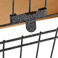 PawHut Coelheira de Exterior de Madeira para Animais Pequenos 2 Níveis com Rampa Bandeja Removível Portas com Fechaduras 89,5x45x81 cm Madeira e Cinza(m-10)