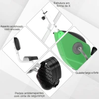 HOMCOM Bicicleta estática  para exercícios profissionais  Altura ajustável 43x97x109 cm Verde(m-8)