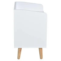 HOMCOM Mesa de Cabeceira com 2 Gavetas Grandes 1 Prateleira Aberta e Pés Elevados Estilo Nórdico 43x30x49 cm Branco e Madeira(m-11)