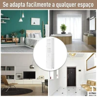 Kleankin Armário Alto para Casa de Banho Móvel Auxiliar de Banheiro de Estilo Moderno com 2 Portas Prateleiras Ajustáveis e 1 Gaveta 40x27x171,5cm Branco(m-8)