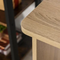 HOMCOM Secretária 2 em 1 com prateleira de 3 níveis Superfície Grande Amplo espaço de armazenamento 100x55x74 cm Madeira(m-5)