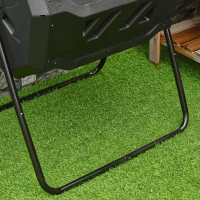 Outsunny Compostor de Tambor Giratório com Capacidade de 160L de Dupla Câmera e Ventilação Estrutura de Aço para Resíduos Orgânicos de Jardim 71x64x92cm Preto(m-8)