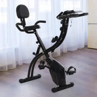 HOMCOM Bicicleta ergométrica dobrável ajustável em altura e resistência com tela LCD e assento com encosto 51x97x115 cm Preto(m-2)
