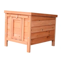 PawHut Coelheira de Madeira Exterior Coelheira para Roedores Animais de Estimação Pequenos com Teto Asfáltico e Rampa Antiderrapante 51x42x43cm Madeira(m-10)