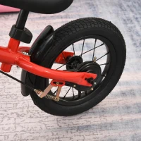 HOMCOM Bicicleta sem Pedais com Altura Ajustável Pneus de Borracha Insufláveis Assento Acolchoado 86x43x60 cm Vermelho(m-12)
