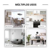 HOMCOM Mesa de Sala de Jantar Redonda com Pés em Forma de Garfo Metálicos Estilo Moderno para Cozinha Sala de Estar Cafeteria Ø70x75cm Branco(m-7)