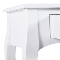 HOMCOM Mesa Tipo Consola para Sala de Estar Consola para Entrada com 2 Gavetas e Prateleira Inferior 100x33x75cm Branco(m-8)