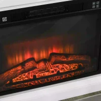 HOMCOM Lareira de parede elétrica Potência 1800W Efeito de chama de LED com controle remoto Temporizador e termostato 79x27x62,4 cm branco(m-10)