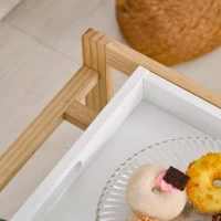 HOMCOM Carrinho de cozinha de 4 niveis com bandeja removível 40x30x76 cm Branco(m-8)