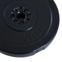 HOMCOM Conjunto de 4 discos de peso de 5 kg e 10 kg com orifício de Ø25 mm preto(m-9)
