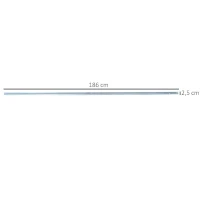 HOMCOM Ferragem para Porta Corredeira 186cm Kit de Acessórios para Porta Corredeira de Madeira com Trilho de Metal e 2 Roldanas Prata(m-3)