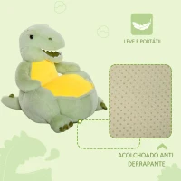 HOMCOM Sofá em forma de dinossauro para crianças acima de 18 meses com assento acolchoado  60x55x59cm Verde(m-5)